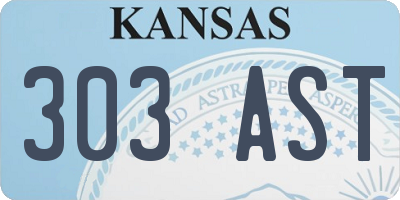 KS license plate 303AST