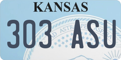 KS license plate 303ASU