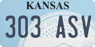 KS license plate 303ASV
