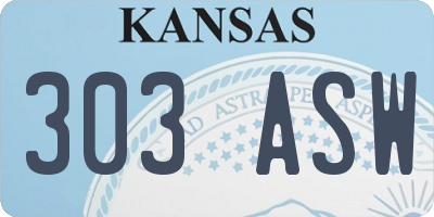 KS license plate 303ASW