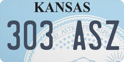 KS license plate 303ASZ