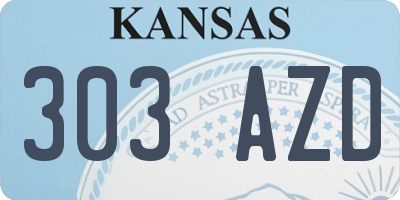 KS license plate 303AZD