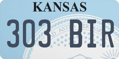 KS license plate 303BIR