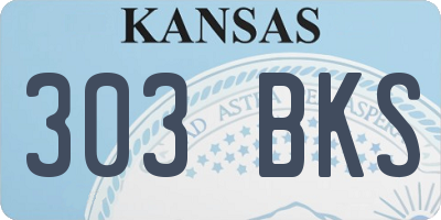 KS license plate 303BKS