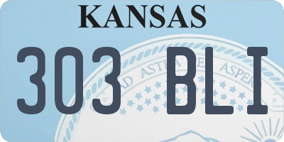 KS license plate 303BLI
