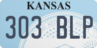 KS license plate 303BLP