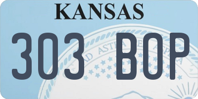 KS license plate 303BOP