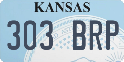 KS license plate 303BRP