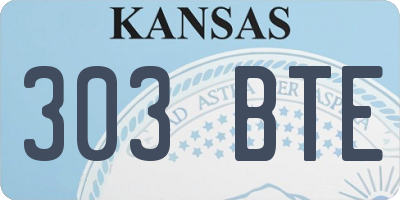 KS license plate 303BTE