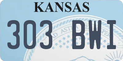 KS license plate 303BWI