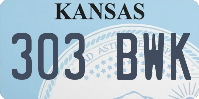 KS license plate 303BWK