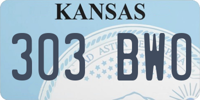 KS license plate 303BWO
