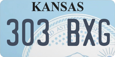 KS license plate 303BXG