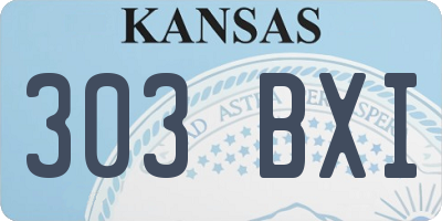 KS license plate 303BXI