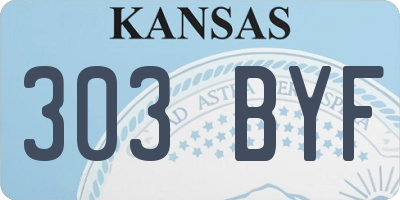 KS license plate 303BYF