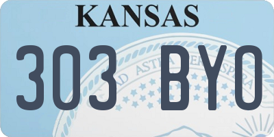 KS license plate 303BYO