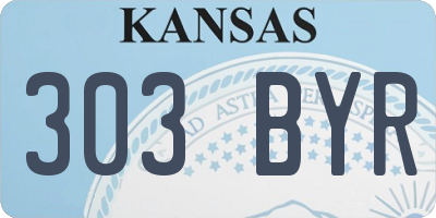 KS license plate 303BYR