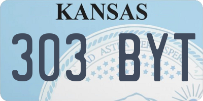 KS license plate 303BYT