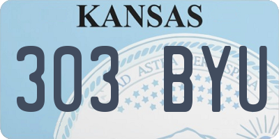 KS license plate 303BYU