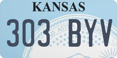 KS license plate 303BYV