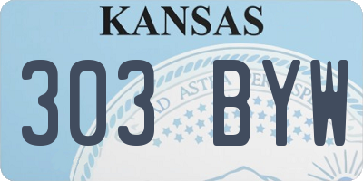 KS license plate 303BYW