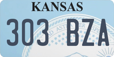 KS license plate 303BZA