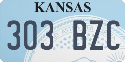 KS license plate 303BZC