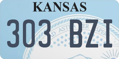 KS license plate 303BZI