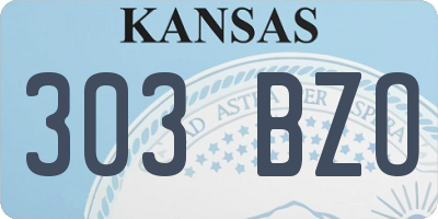 KS license plate 303BZO