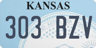 KS license plate 303BZV