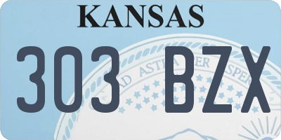 KS license plate 303BZX