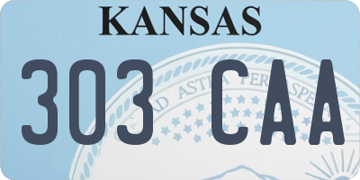 KS license plate 303CAA