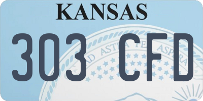 KS license plate 303CFD