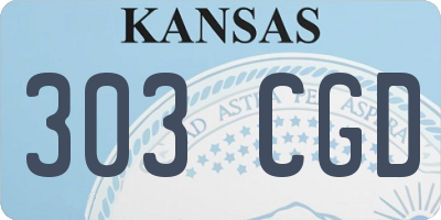 KS license plate 303CGD