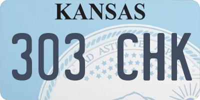 KS license plate 303CHK