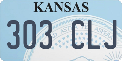 KS license plate 303CLJ