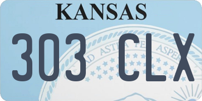 KS license plate 303CLX