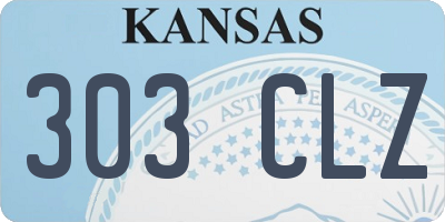 KS license plate 303CLZ