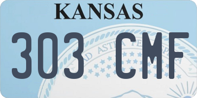 KS license plate 303CMF