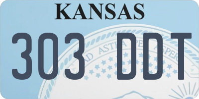 KS license plate 303DDT
