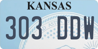 KS license plate 303DDW