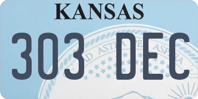 KS license plate 303DEC