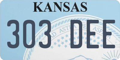 KS license plate 303DEE