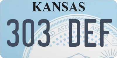 KS license plate 303DEF