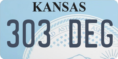 KS license plate 303DEG