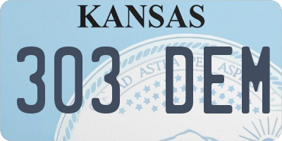 KS license plate 303DEM