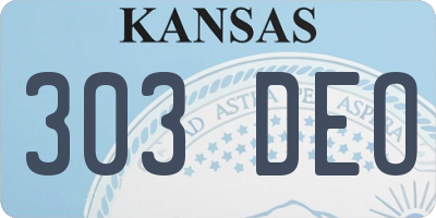 KS license plate 303DEO