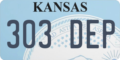 KS license plate 303DEP