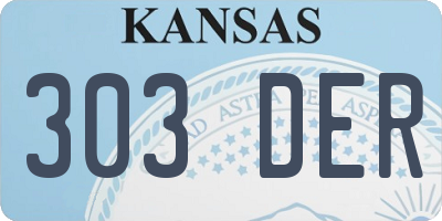 KS license plate 303DER
