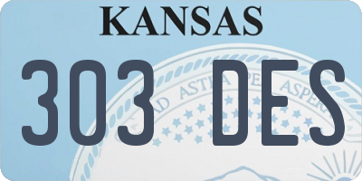 KS license plate 303DES